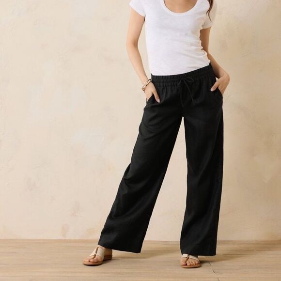 Tommy Bahama Black 100% Linen High Rise Easy Pants Sz S - Picture 1 of 8
